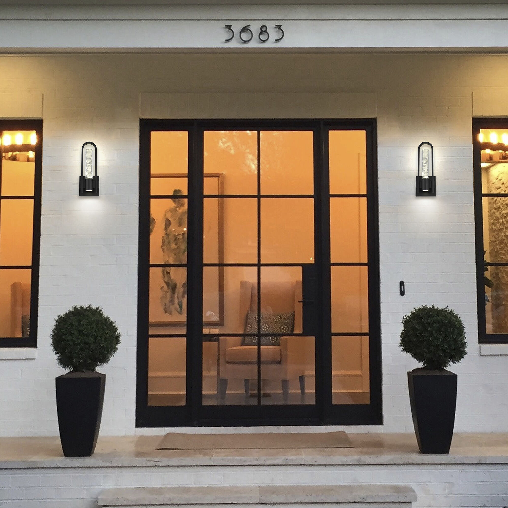 Arch LED 12.75 inch Sand Black Outdoor Wall Sconce